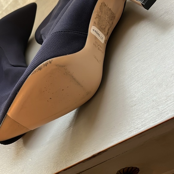 Stuart Weitzman Rapture Pointed Toe Boot Navy size 7.5 - Picture 3 of 7